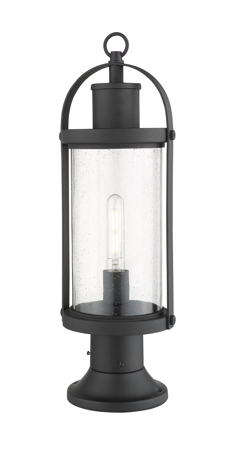 Z-Lite 569PHM-553PM-BK One Light Outdoor Pier Mounted Fixture, Black