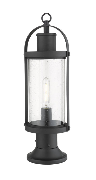 Z-Lite 569PHM-553PM-BK One Light Outdoor Pier Mounted Fixture, Black