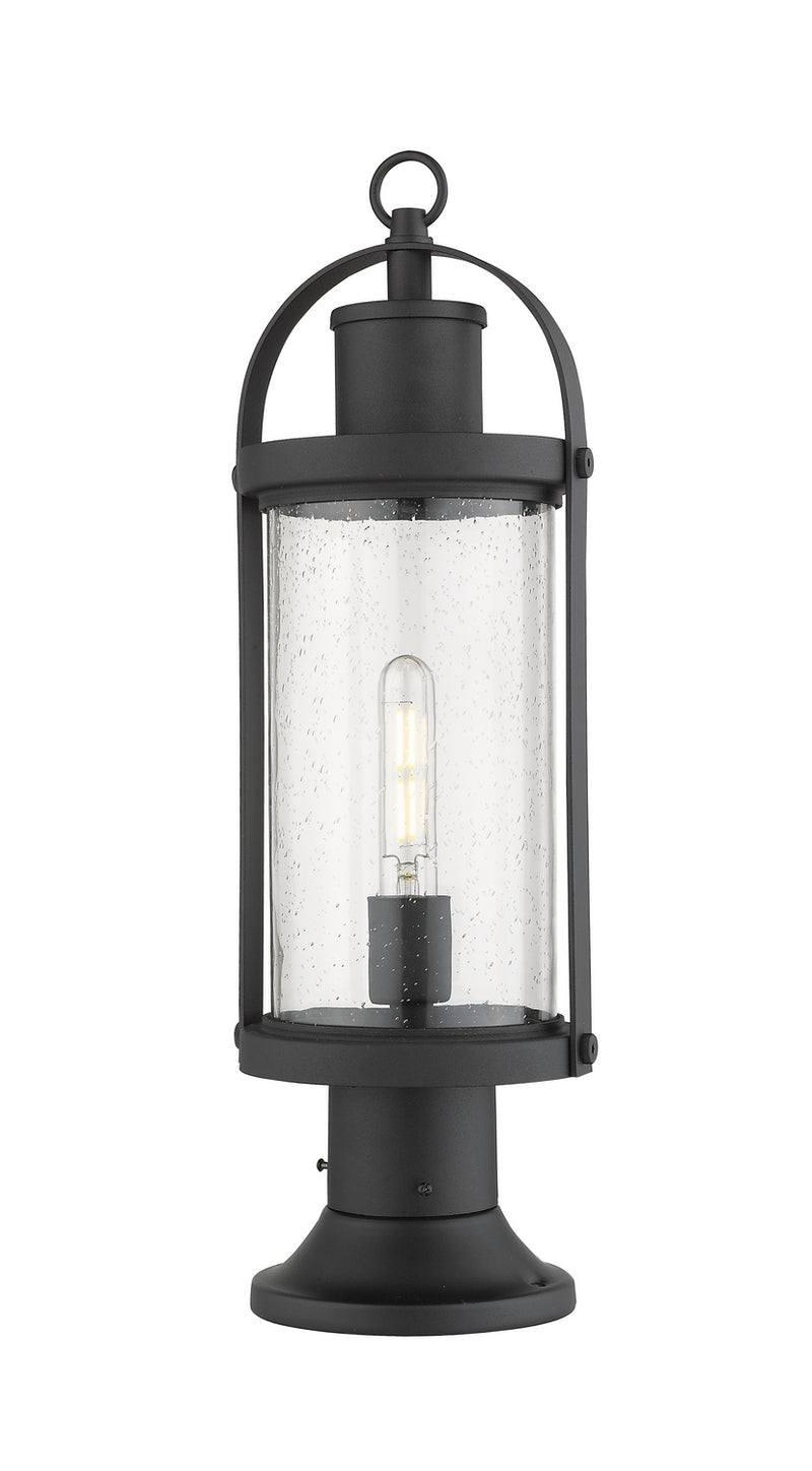 Z-Lite 569PHM-553PM-BK One Light Outdoor Pier Mounted Fixture, Black