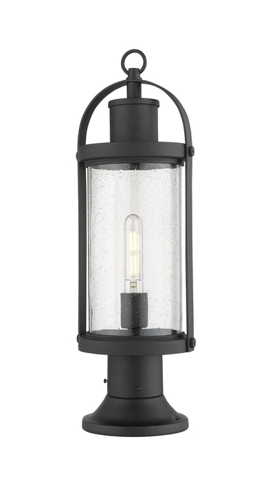 Z-Lite 569PHM-553PM-BK One Light Outdoor Pier Mounted Fixture, Black