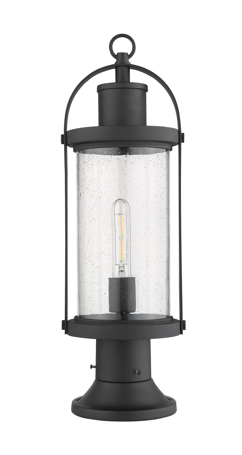 Z-Lite 569PHM-553PM-BK One Light Outdoor Pier Mounted Fixture, Black