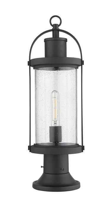 Z-Lite 569PHM-553PM-BK One Light Outdoor Pier Mounted Fixture, Black