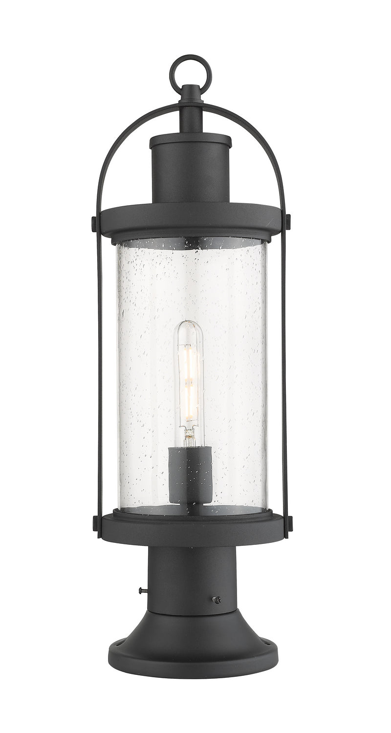 Z-Lite 569PHM-553PM-BK One Light Outdoor Pier Mounted Fixture, Black
