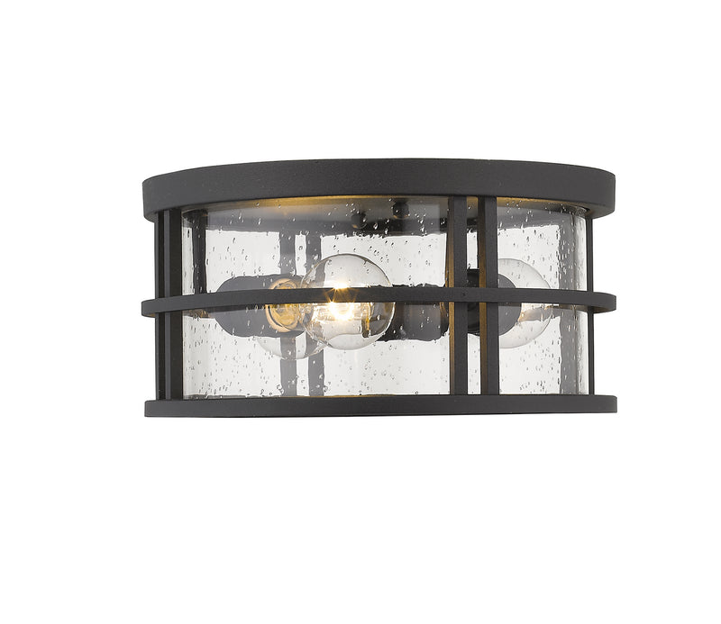Z-Lite 570F-BK Three Light Outdoor Flush Mount, Black