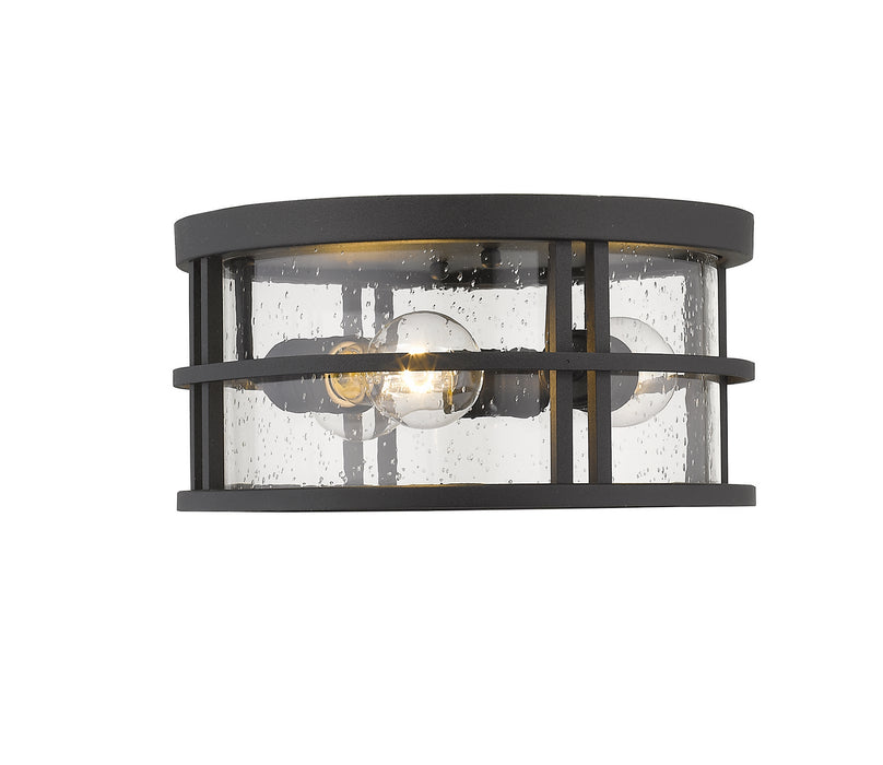 Z-Lite 570F-BK Three Light Outdoor Flush Mount, Black