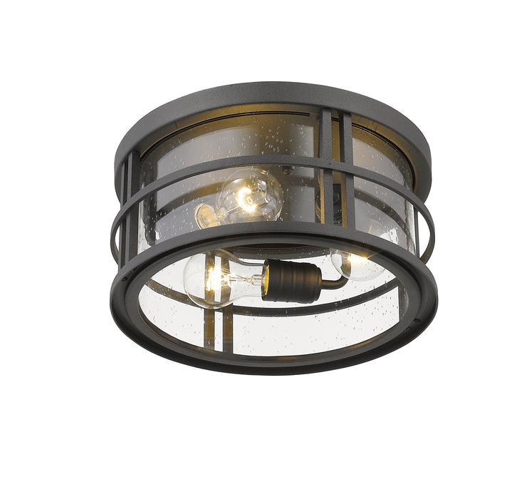 Z-Lite 570F-BK Three Light Outdoor Flush Mount, Black