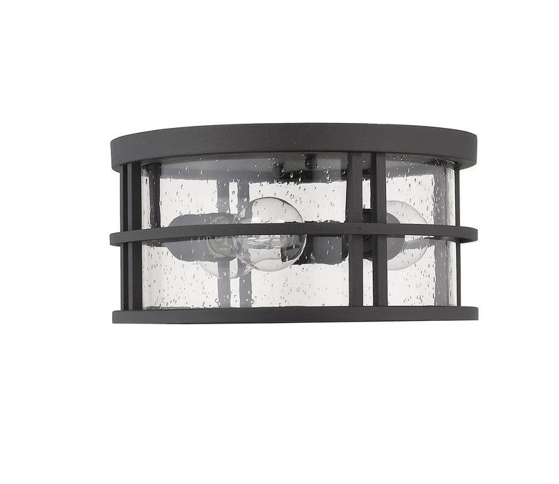 Z-Lite 570F-BK Three Light Outdoor Flush Mount, Black
