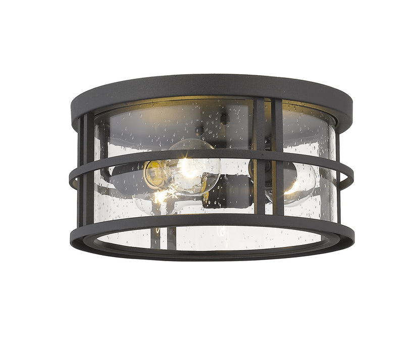 Z-Lite 570F-BK Three Light Outdoor Flush Mount, Black