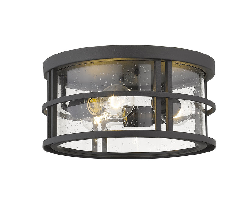 Z-Lite 570F-BK Three Light Outdoor Flush Mount, Black