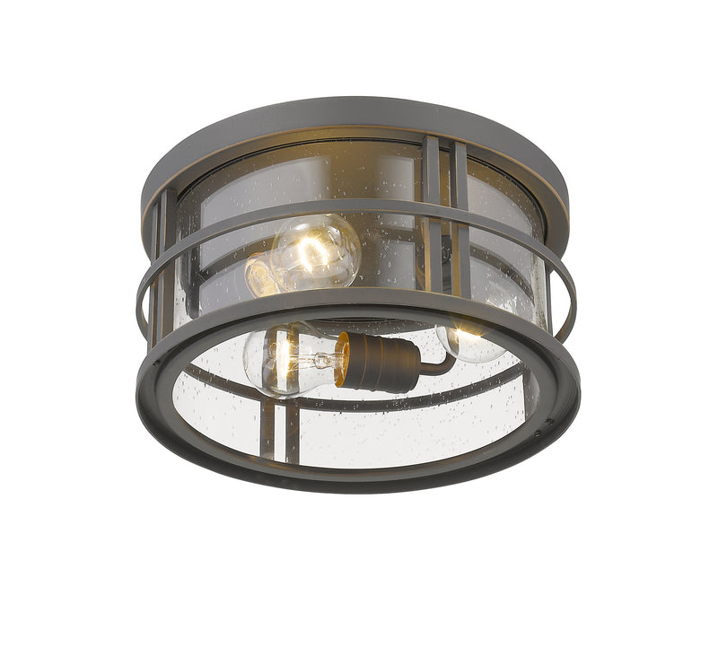 Z-Lite 570F-ORB Three Light Outdoor Flush Mount, Oil Rubbed Bronze