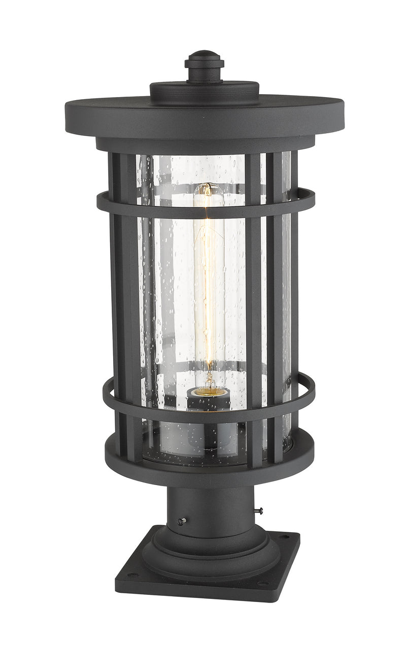 Z-Lite 570PHB-533PM-BK One Light Outdoor Pier Mounted Fixture, Black