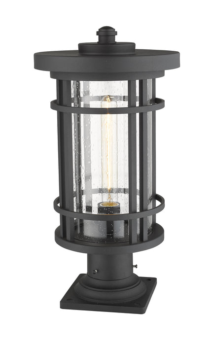 Z-Lite 570PHB-533PM-BK One Light Outdoor Pier Mounted Fixture, Black