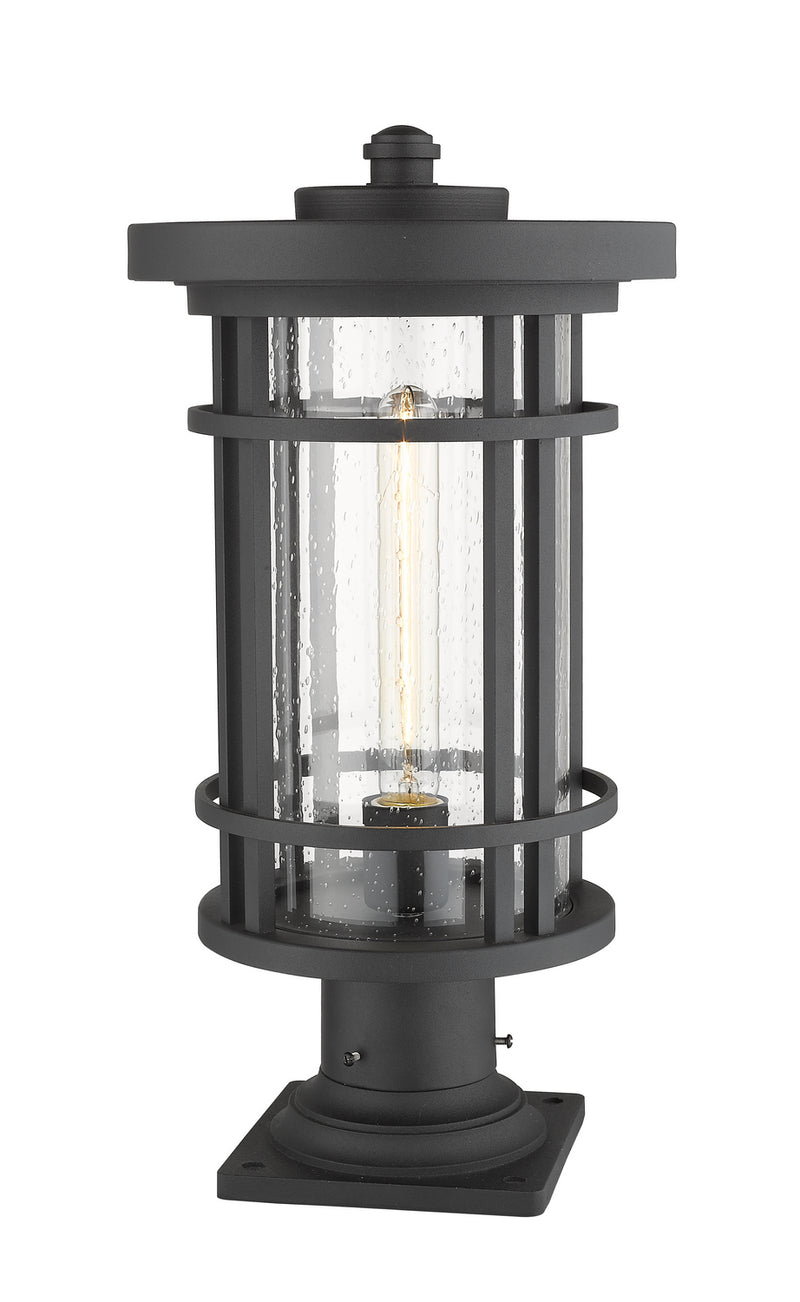 Z-Lite 570PHB-533PM-BK One Light Outdoor Pier Mounted Fixture, Black