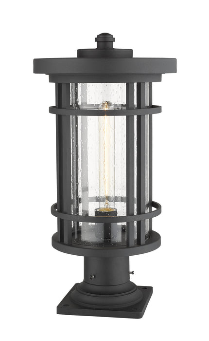 Z-Lite 570PHB-533PM-BK One Light Outdoor Pier Mounted Fixture, Black