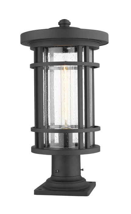 Z-Lite 570PHB-533PM-BK One Light Outdoor Pier Mounted Fixture, Black
