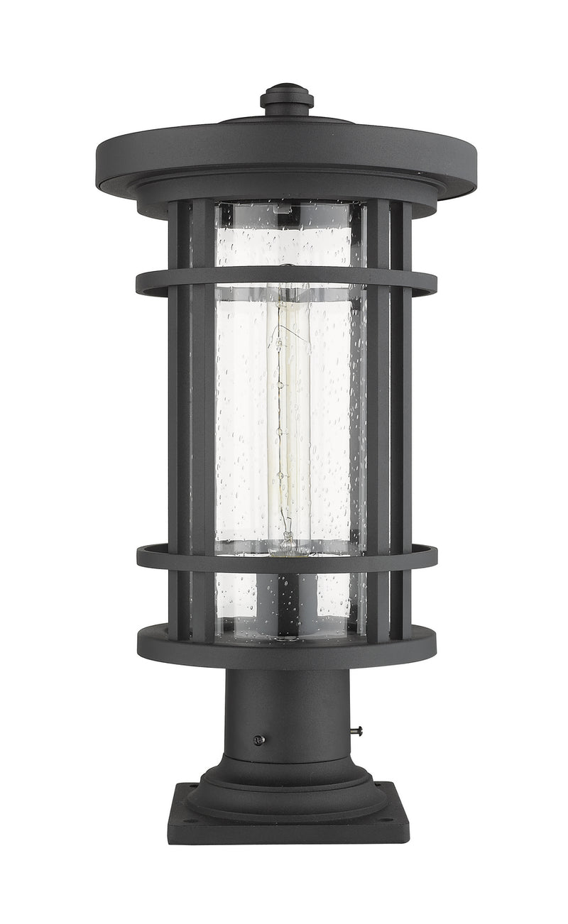Z-Lite 570PHB-533PM-BK One Light Outdoor Pier Mounted Fixture, Black