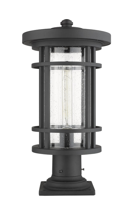 Z-Lite 570PHB-533PM-BK One Light Outdoor Pier Mounted Fixture, Black