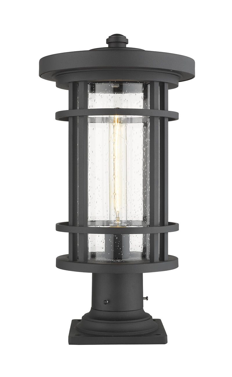 Z-Lite 570PHB-533PM-BK One Light Outdoor Pier Mounted Fixture, Black