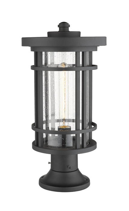 Z-Lite 570PHB-553PM-BK One Light Outdoor Pier Mounted Fixture, Black