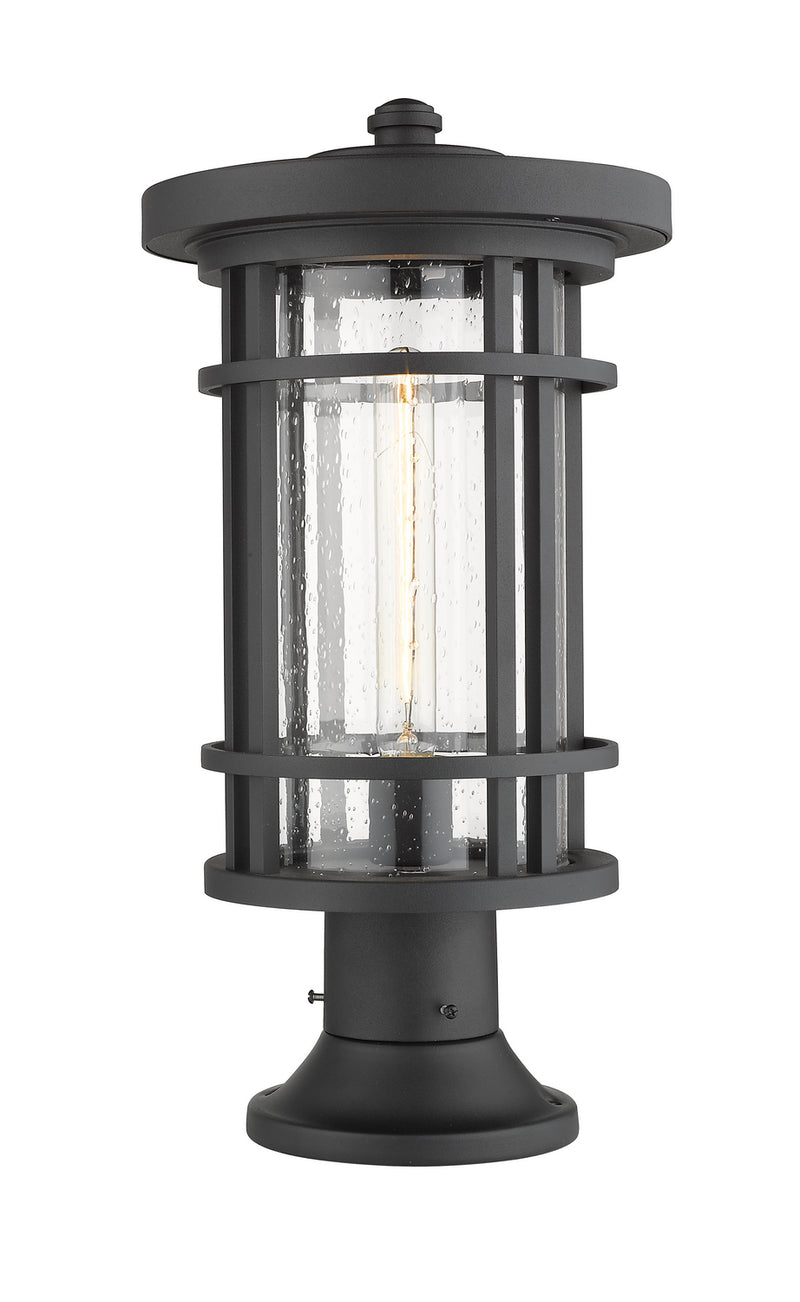 Z-Lite 570PHB-553PM-BK One Light Outdoor Pier Mounted Fixture, Black