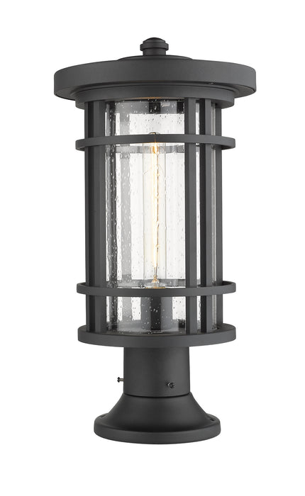 Z-Lite 570PHB-553PM-BK One Light Outdoor Pier Mounted Fixture, Black