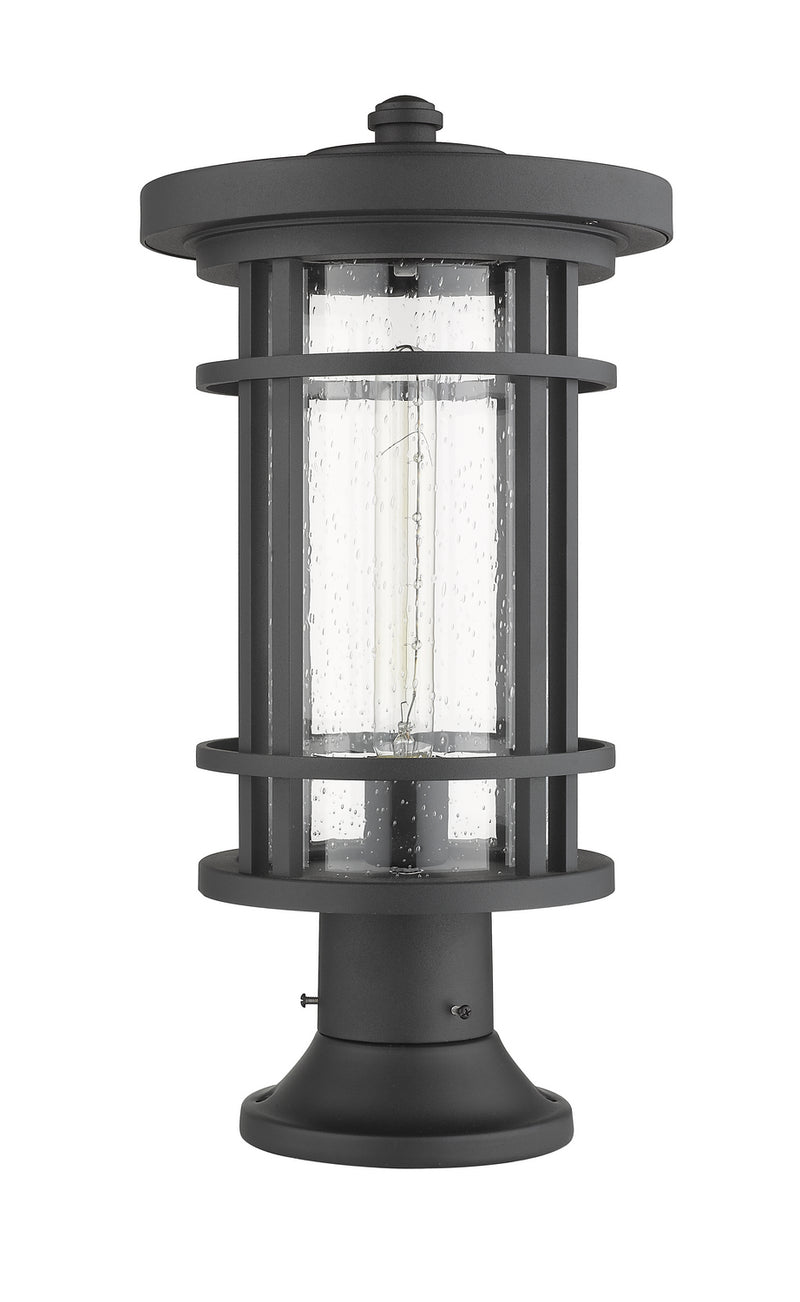 Z-Lite 570PHB-553PM-BK One Light Outdoor Pier Mounted Fixture, Black