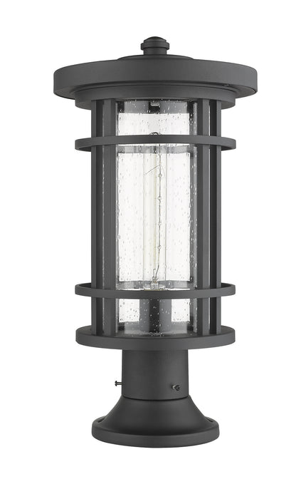 Z-Lite 570PHB-553PM-BK One Light Outdoor Pier Mounted Fixture, Black