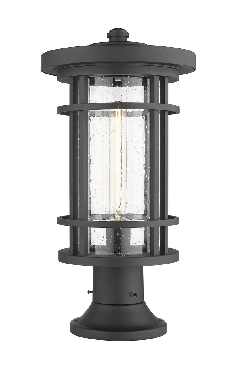 Z-Lite 570PHB-553PM-BK One Light Outdoor Pier Mounted Fixture, Black