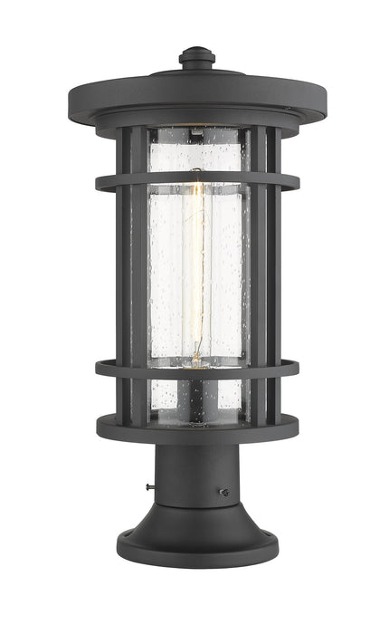 Z-Lite 570PHB-553PM-BK One Light Outdoor Pier Mounted Fixture, Black
