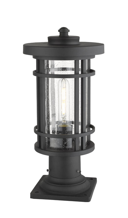 Z-Lite 570PHM-533PM-BK One Light Outdoor Pier Mounted Fixture, Black
