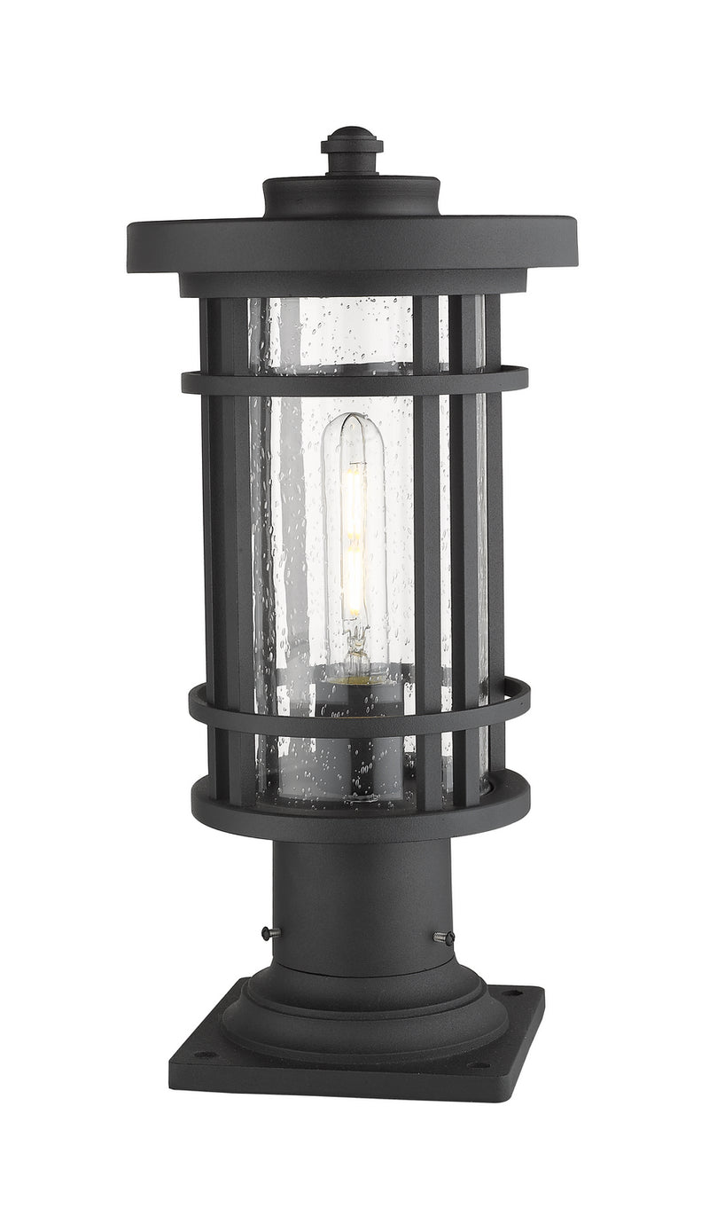Z-Lite 570PHM-533PM-BK One Light Outdoor Pier Mounted Fixture, Black