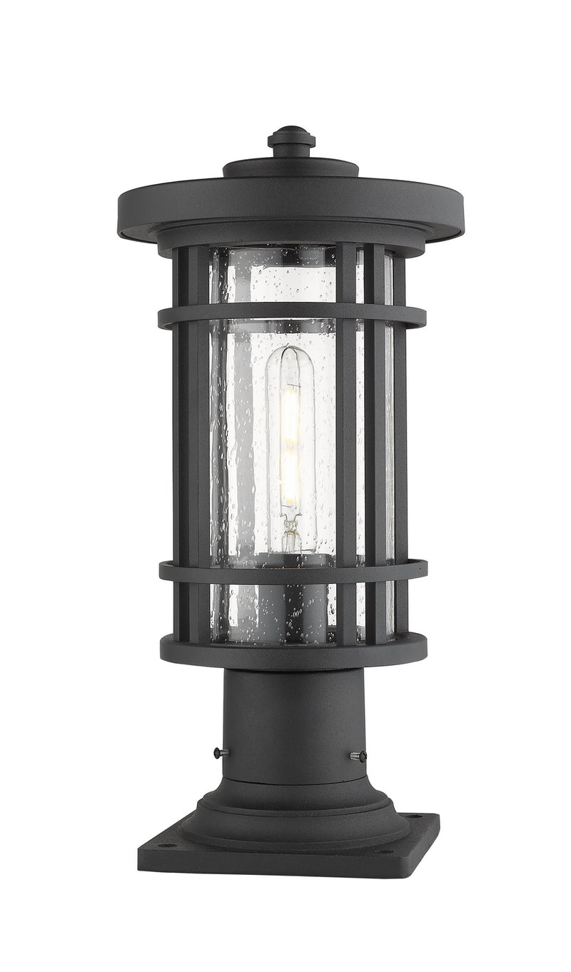 Z-Lite 570PHM-533PM-BK One Light Outdoor Pier Mounted Fixture, Black