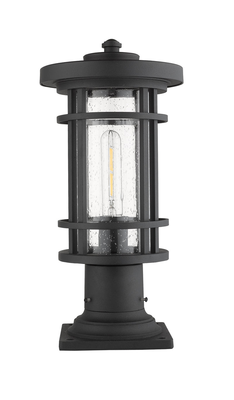 Z-Lite 570PHM-533PM-BK One Light Outdoor Pier Mounted Fixture, Black
