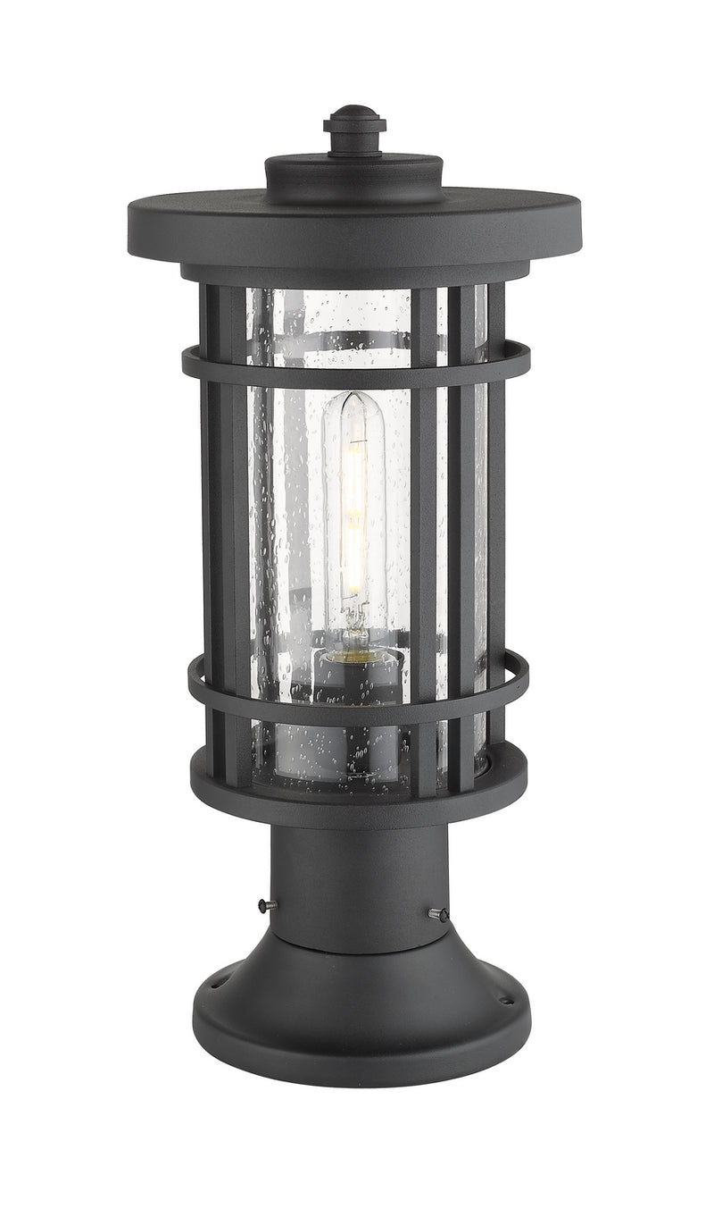 Z-Lite 570PHM-553PM-BK One Light Outdoor Pier Mounted Fixture, Black
