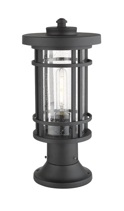 Z-Lite 570PHM-553PM-BK One Light Outdoor Pier Mounted Fixture, Black