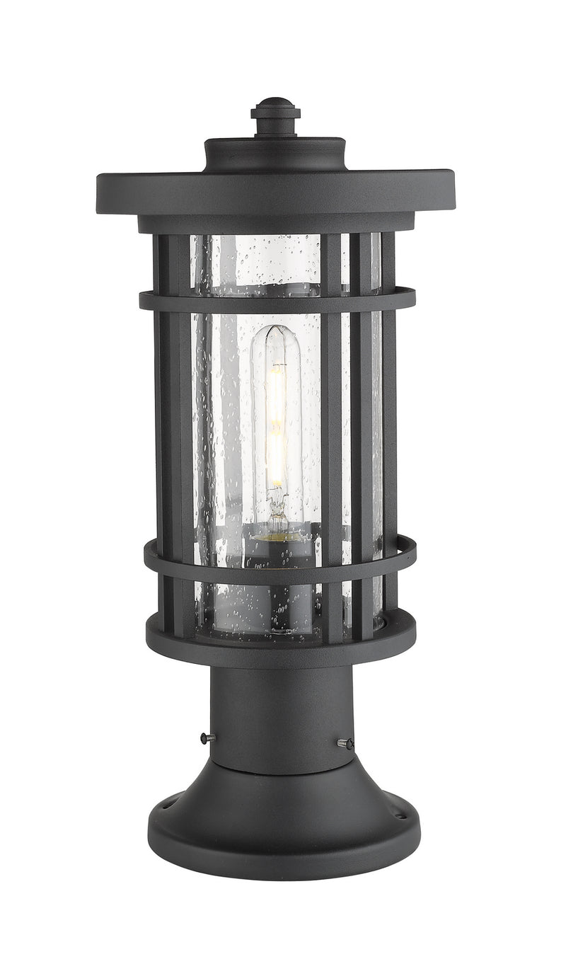 Z-Lite 570PHM-553PM-BK One Light Outdoor Pier Mounted Fixture, Black