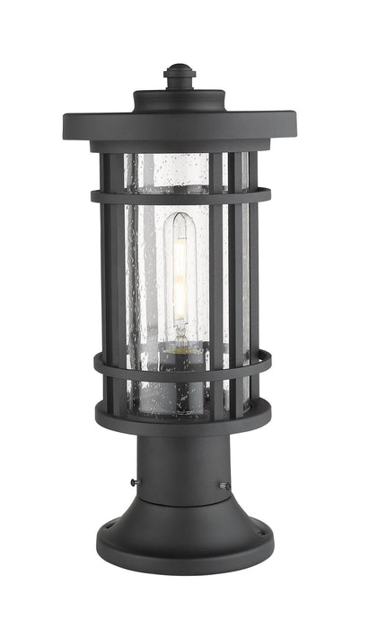 Z-Lite 570PHM-553PM-BK One Light Outdoor Pier Mounted Fixture, Black