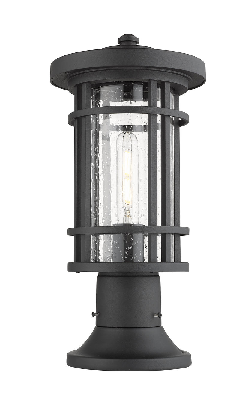 Z-Lite 570PHM-553PM-BK One Light Outdoor Pier Mounted Fixture, Black