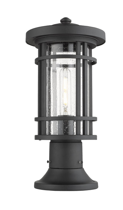 Z-Lite 570PHM-553PM-BK One Light Outdoor Pier Mounted Fixture, Black