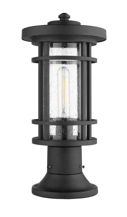 Z-Lite 570PHM-553PM-BK One Light Outdoor Pier Mounted Fixture, Black