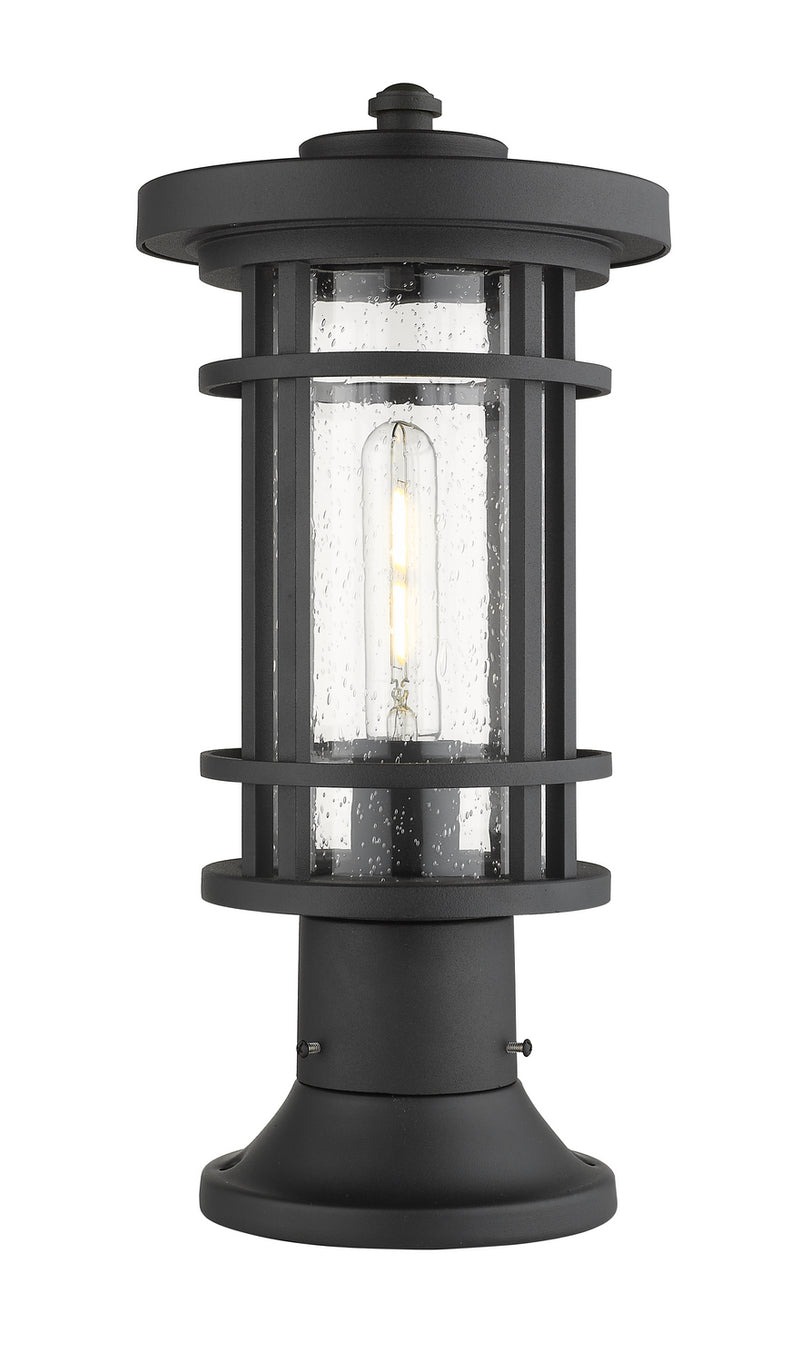 Z-Lite 570PHM-553PM-BK One Light Outdoor Pier Mounted Fixture, Black