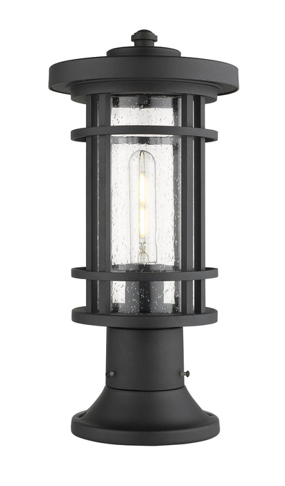 Z-Lite 570PHM-553PM-BK One Light Outdoor Pier Mounted Fixture, Black