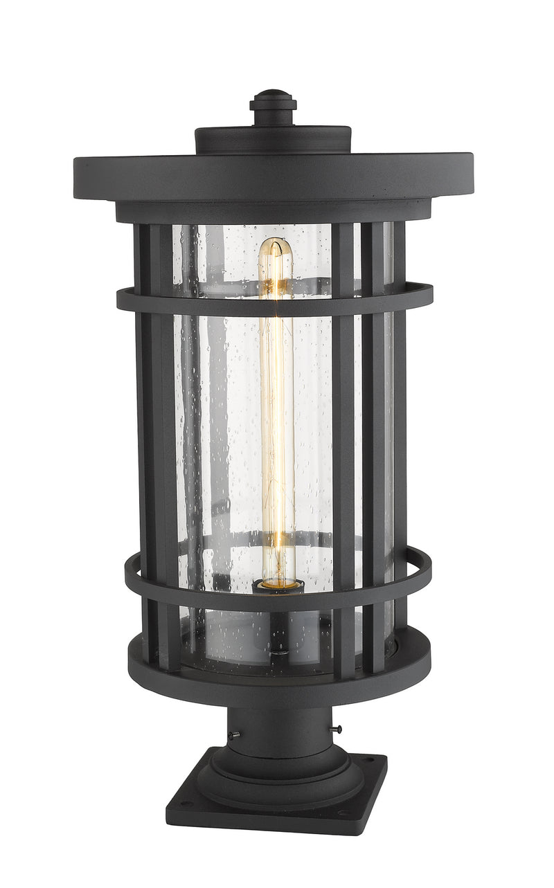 Z-Lite 570PHXL-533PM-BK One Light Outdoor Pier Mounted Fixture, Black