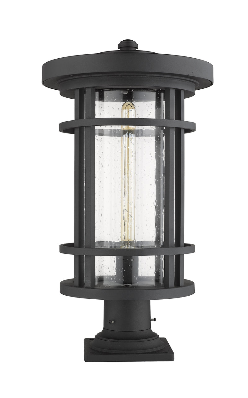 Z-Lite 570PHXL-533PM-BK One Light Outdoor Pier Mounted Fixture, Black
