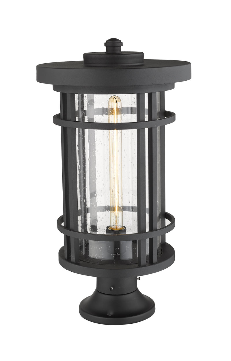 Z-Lite 570PHXL-553PM-BK One Light Outdoor Pier Mounted Fixture, Black