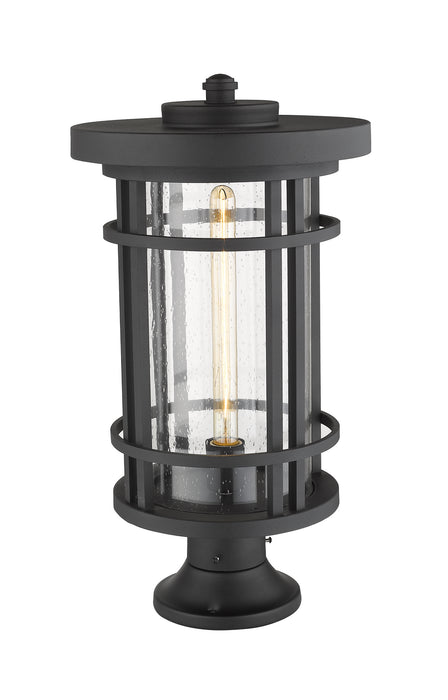 Z-Lite 570PHXL-553PM-BK One Light Outdoor Pier Mounted Fixture, Black