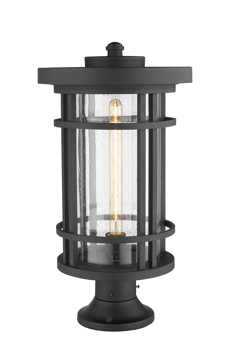 Z-Lite 570PHXL-553PM-BK One Light Outdoor Pier Mounted Fixture, Black