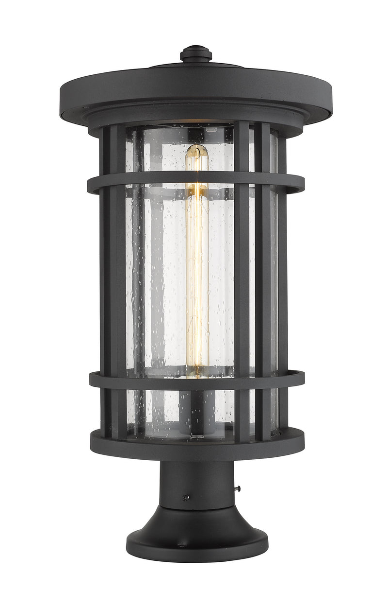 Z-Lite 570PHXL-553PM-BK One Light Outdoor Pier Mounted Fixture, Black