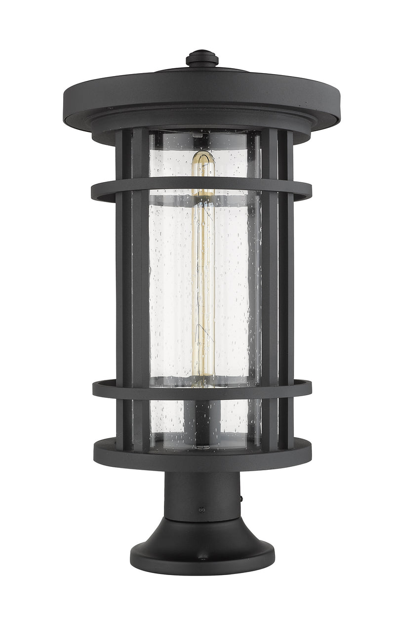 Z-Lite 570PHXL-553PM-BK One Light Outdoor Pier Mounted Fixture, Black