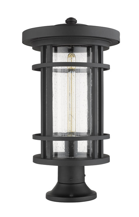 Z-Lite 570PHXL-553PM-BK One Light Outdoor Pier Mounted Fixture, Black